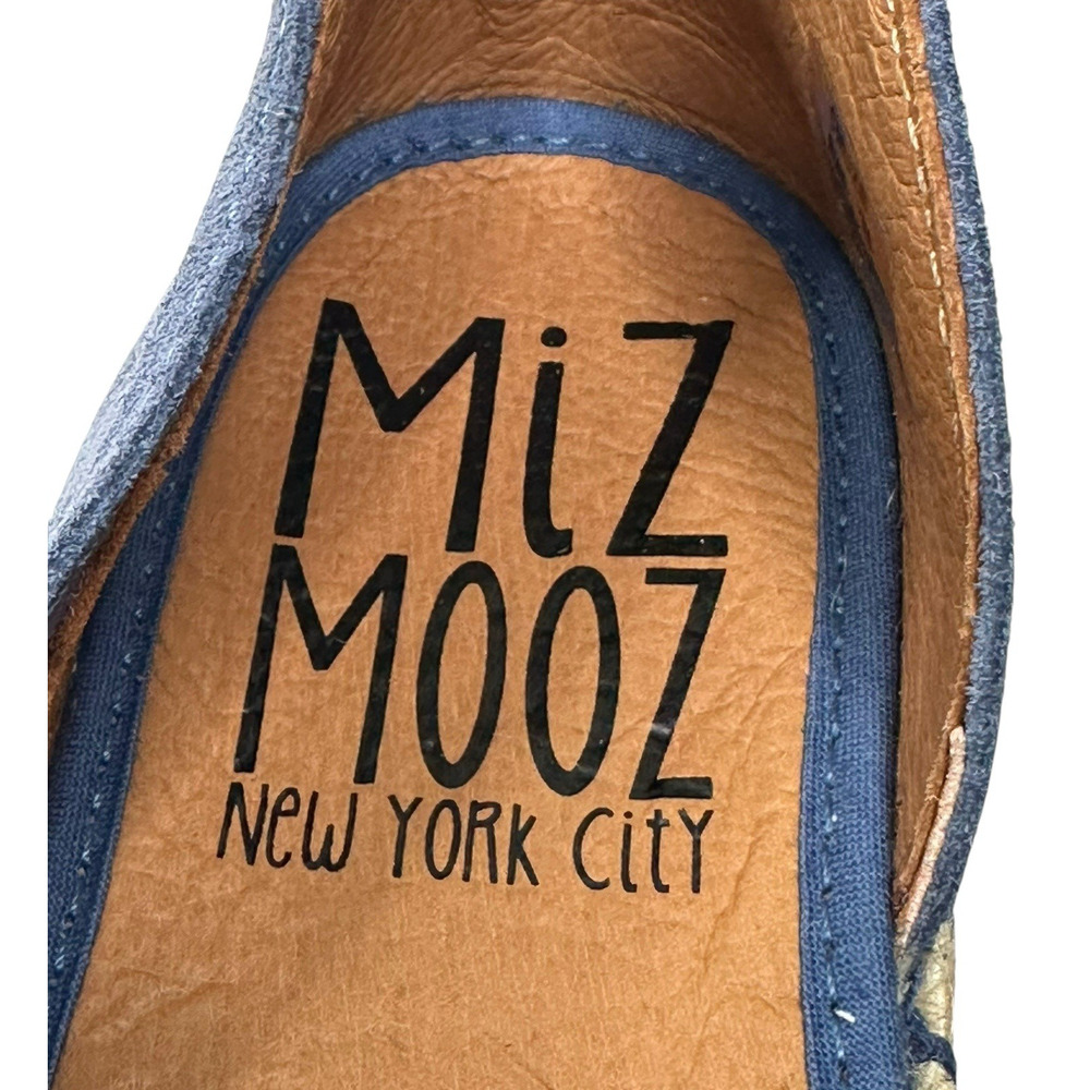 Miz Mooz Cruze Blue Suede Slip On Espadrille Flats Womens US 7.5-8 EU 38 New $90 - Picture 6 of 8